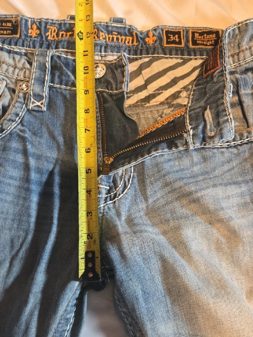 Rock Revival Men's Washed Blue Relaxed Straight Jeans